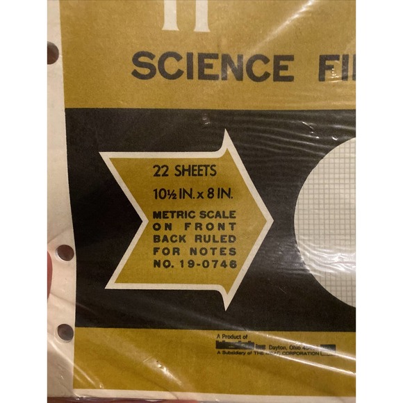 VINTAGE HYTONE SCIENCE FILLER. 22 sheets, 10.5” x 8”. Metric scale on front. - Picture 3 of 6